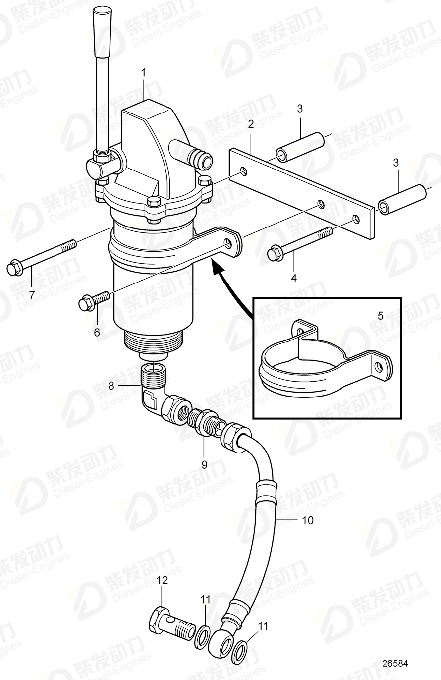 VOLVO Hose 3840519 Drawing